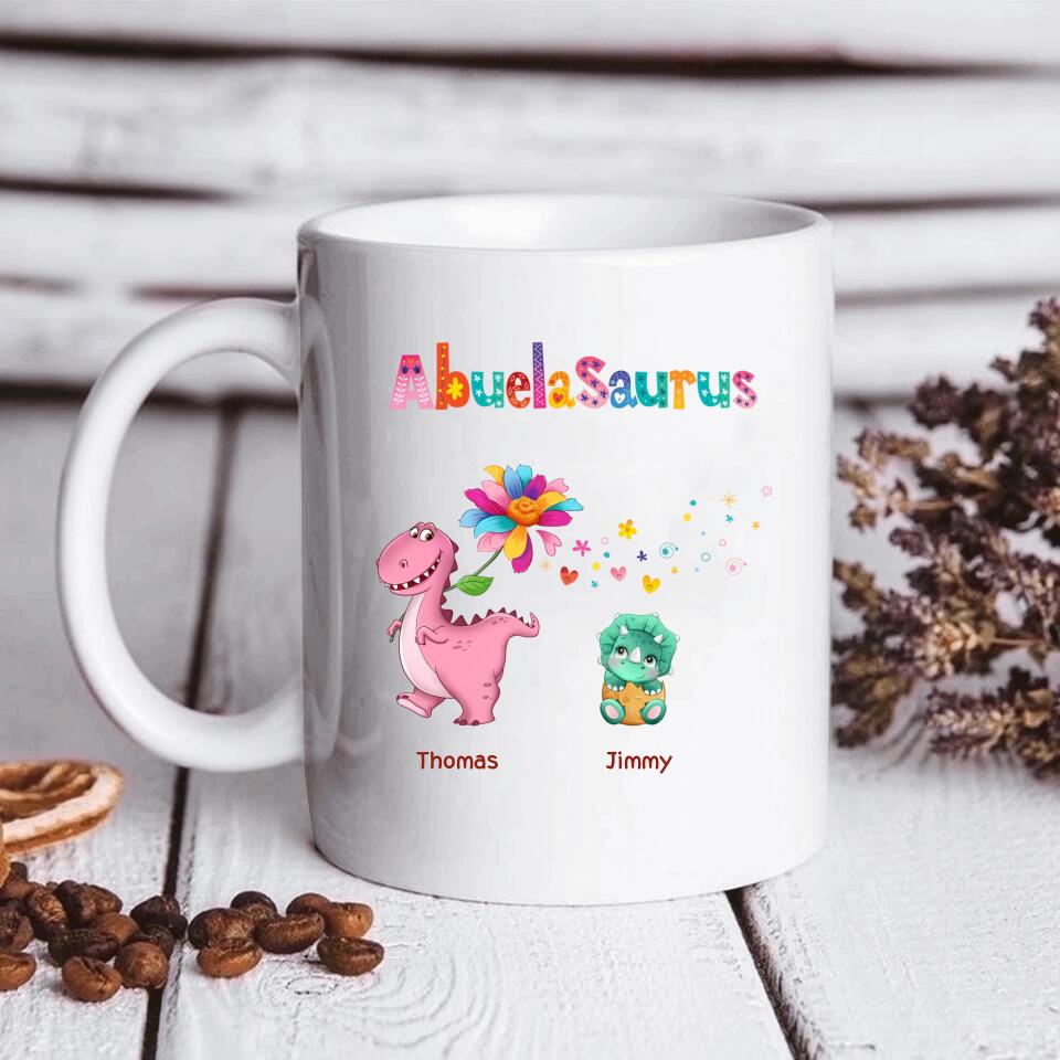 Personalised Don't Mess With The Mamasaurus/Grandmasaurus Fun Family Mug .