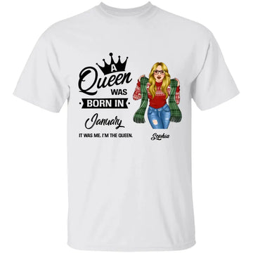 December Birthday Personalized Shirt With Custom Month, Custom Birthday Christmas Gift T-Shirt, Queens Are Born In December, December Birthday Shirts For Woman, December Birthday Gifts