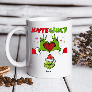 Mama Grinch Christmas Personalized Mug Gift For Family - Christmas Green Monster Family Mug, Christmas Gifts