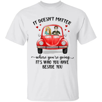 Beetle Volkswagen Couple In Car Personalized Shirt, Custom Gift Shirt For Couple