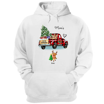 Grandma Little Reindeer Christmas Truck - Personalized Sweater Red Truck Christmas