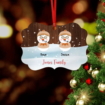 Personalized Snowman Family Ornament, Christmas Ornament Gift For Family