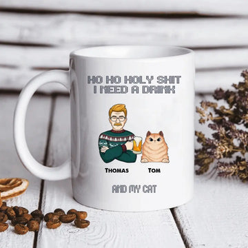 I Need A Beer And My Cats - Cat Personalized Custom Coffee Mug - Unisex Wool Jumper - Christmas Gift For Pet Owners, Pet Lovers