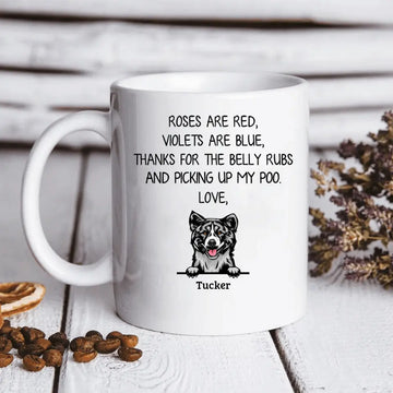 Roses are Red Violets Are Blue Personalized Mug, Custom Gift for Dog Lovers