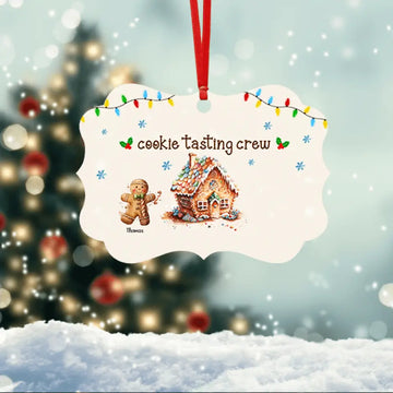 Grandma’s Cookie Tasting Crew – Personalized Custom Aluminium Ornament – Christmas Gift For Grandma, Mom, Family Members