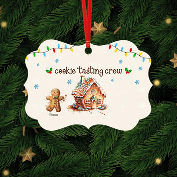 Grandma’s Cookie Tasting Crew – Personalized Custom Aluminium Ornament – Christmas Gift For Grandma, Mom, Family Members