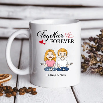 Together Forever Custom Mug For Wife And Husband - Valentine Gift