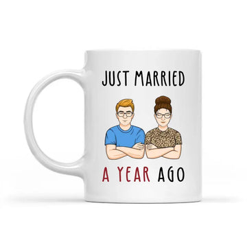 Just Married Custom Year Ago Personalized Mug - Gift for Couple