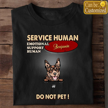 Service Human Emotional Support Humman Dog Personalized Shirt, Personalized Gift For Dog Lovers, Dog Dad, Dog Mom
