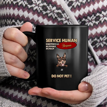 Service Human Emotional Support Humman Dog Personalized Mug, Personalized Gift For Dog Lovers, Dog Dad, Dog Mom