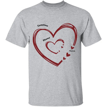 Nana Mama Little Hearts - Personalized T-Shirt Birthday, Loving Gift For Mom, Grandma