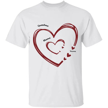 Nana Mama Little Hearts - Personalized T-Shirt Birthday, Loving Gift For Mom, Grandma