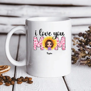 I Love You Mom Mother Personalized Mug, Mother's Day Gift For Mom, Mama, Parents, Mother, Grandmother