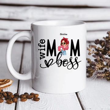 Wife, Mom & Boss Mother Personalized Mug - Mother's Day Gift For Mom, Mama, Parents, Mother, Grandmother