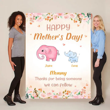 Elephant Mother’s Day Personalized Blanket - Best Gift For Mom
