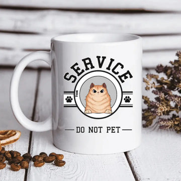 Cat Service Human Logo Personalized Mug - Custom Cat Lover Mug Gift For Cat