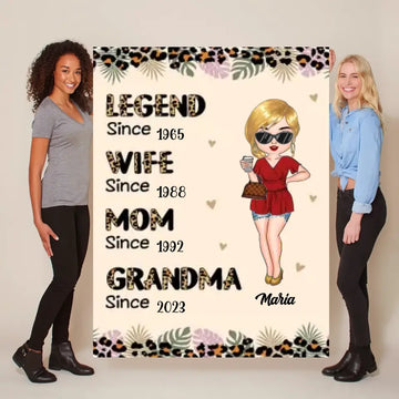 Leopard Legend Wife Mom Grandma Personalized Blanket - Best Gift For Mother’s Day
