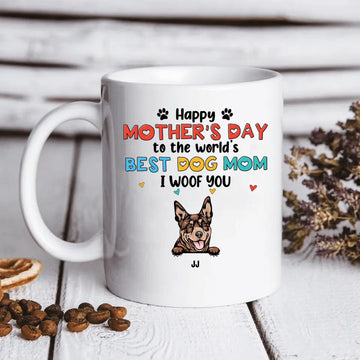 We Woof You Mom Mother Personalized Mug Mother's Day Gift for Mom, Mama, Parents, Mother, Grandmother
