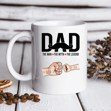 Dad The Man The Myth The Legend Personalized Mug Family - Gift For Dad Grandpa