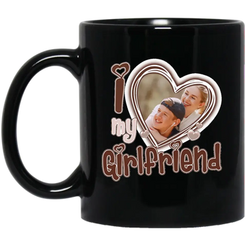 I Love My Girlfriend Custom Photo Personalized Mug - Gift For Boyfriend