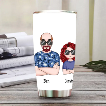 Like Father Like Daughter Fist Bump Handshake Personalized Tumbler Family - Gift For Dad Grandpa