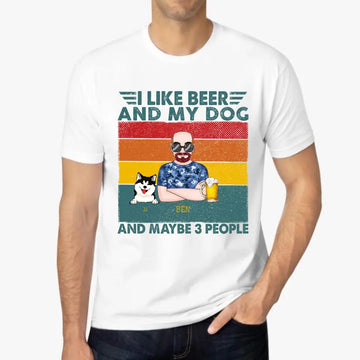 I Like Bourbon, Beer, And My Dogs Personalized Shirt Gift For Dad, Father's Day Shirt, Grandpa Hoodie