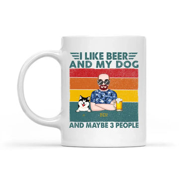 I Like Bourbon, Beer, And My Dogs Personalized Mug Gift For Dad, Father's Day Gift Mug