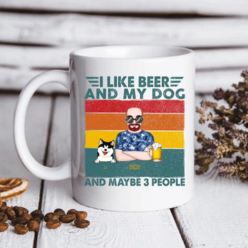 I Like Bourbon, Beer, And My Dogs Personalized Mug Gift For Dad, Father's Day Gift Mug