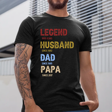 Legend, Husband, Dad And Papa Since Family Personalized Shirt Hoodie – Father’s Day, Birthday Gift For Dad, Grandpa Sweatshirt