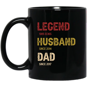 Legend, Husband, Dad Since Family Personalized Mug  – Father’s Day, Birthday Gift For Dad, Grandpa Coffee Mugs