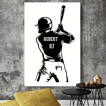 Personalized Baseball Player Gift For Dad, Grandpa, Husband, Son Art Home Decoration Custom Poster - Canvas Canvas Art Prints