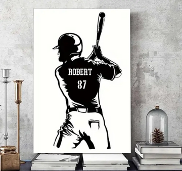 Personalized Baseball Player Gift For Dad, Grandpa, Husband, Son Art Home Decoration Custom Poster - Canvas Canvas Art Prints