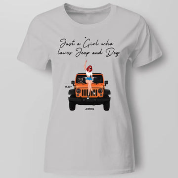 Just A Girl Who Loves Jeep And Dogs Personalized Shirt, Gift for Off-Road Car