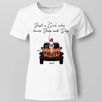 Just A Girl Who Loves Jeep And Dogs Personalized Shirt, Gift for Off-Road Car