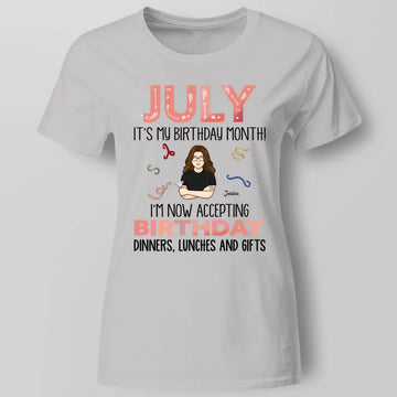 July It’s My Birthday Month Personalized Shirt - Custom July Birthday Shirt For Woman - Queens Are Born In July Gifts Shirts, Hoodie