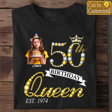 50th Birthday Custom Photo Personalized Shirt, Custom Birthday Shirts, Turning 50 Shirt, Gifts For Women Turning 50, 50 And Fabulous Shirt, 1974 Shirt, 50th Birthday Shirts For Her