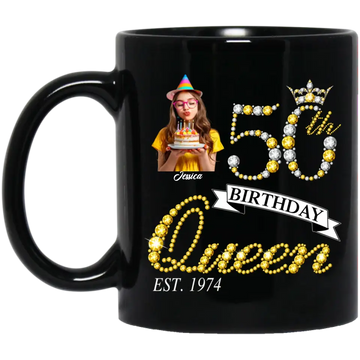 50th Birthday Custom Photo Personalized Mug, Custom Birthday Gift Mug, Turning 50 Mug, Gifts For Women Turning 50, 50 And Fabulous Mug, 1974 Mug, 50th Birthday Mug For Her