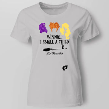 Personalized Winnie I Smell a Child Shirt - Custom Pregnancy Announcement Halloween Gift