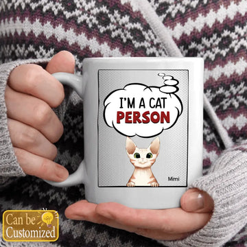 I’m A Cat Person, Cat Cartoon Version Personalized Mug - Gift For Cat Lover Coffee Mugs