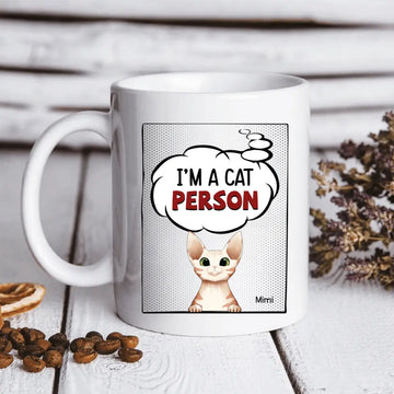 I’m A Cat Person, Cat Cartoon Version Personalized Mug - Gift For Cat Lover Coffee Mugs