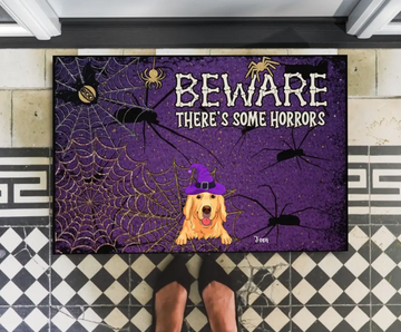 There’s Some Horrors In This House, Dog & Cat Personalized Doormat, Gift for Pet Lover, Pet Owner