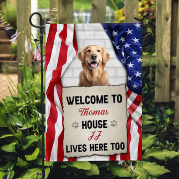 Welcome To The Dog House Personalized Garden Flags - Gifts For Dog Lovers, Custom Photo