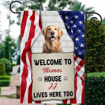 Welcome To The Dog House Personalized Garden Flags - Gifts For Dog Lovers, Custom Photo