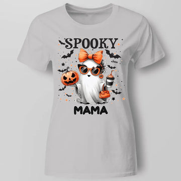 Spooky Grandma Ghost Lady - Enter Kid Names With Bats Personalized Shirt, Hallloween Gift For Grandma, Mom