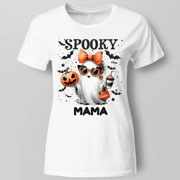 Spooky Grandma Ghost Lady - Enter Kid Names With Bats Personalized Shirt, Hallloween Gift For Grandma, Mom