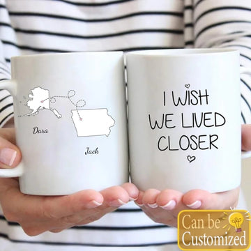 Wish We Lived Closer, Bestie Personalized Custom Long Distance Mug, Gift For Best Friends, BFF, Sisters