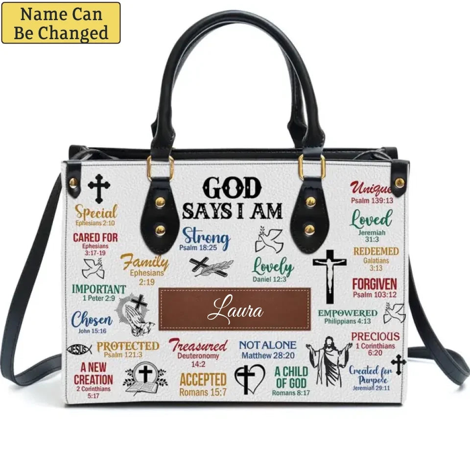 Personalized Leather Handbag With Handle