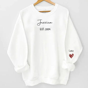 Personalized Mama Sweatshirt With Kids Names On Sleeve - Gift For Grandma, Mom