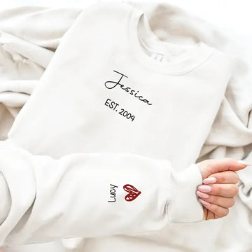 Personalized Mama Sweatshirt With Kids Names On Sleeve - Gift For Grandma, Mom