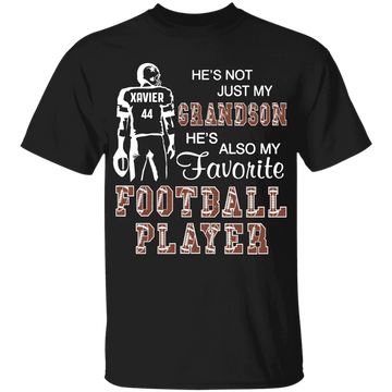 He's Not Just My Grandson He's Favorite Football Player - Personalized Shirt - Gift For Family Members, Custom Name Grandson, Son